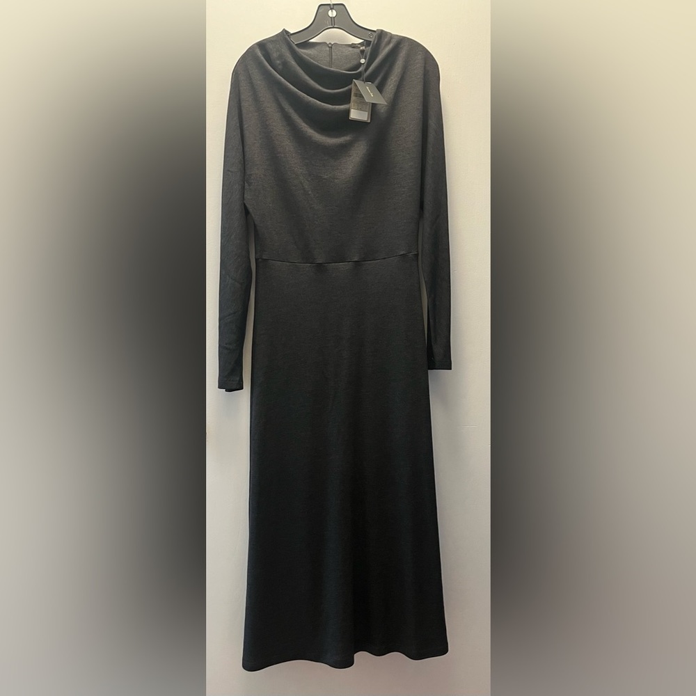 Massimo Dutti gray knit midi dress, size M